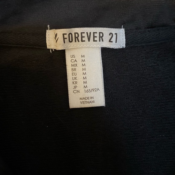 Vintage Black Retro Rainbow Track Jacket Full Zip || Forever21 - Picture 4 of 4